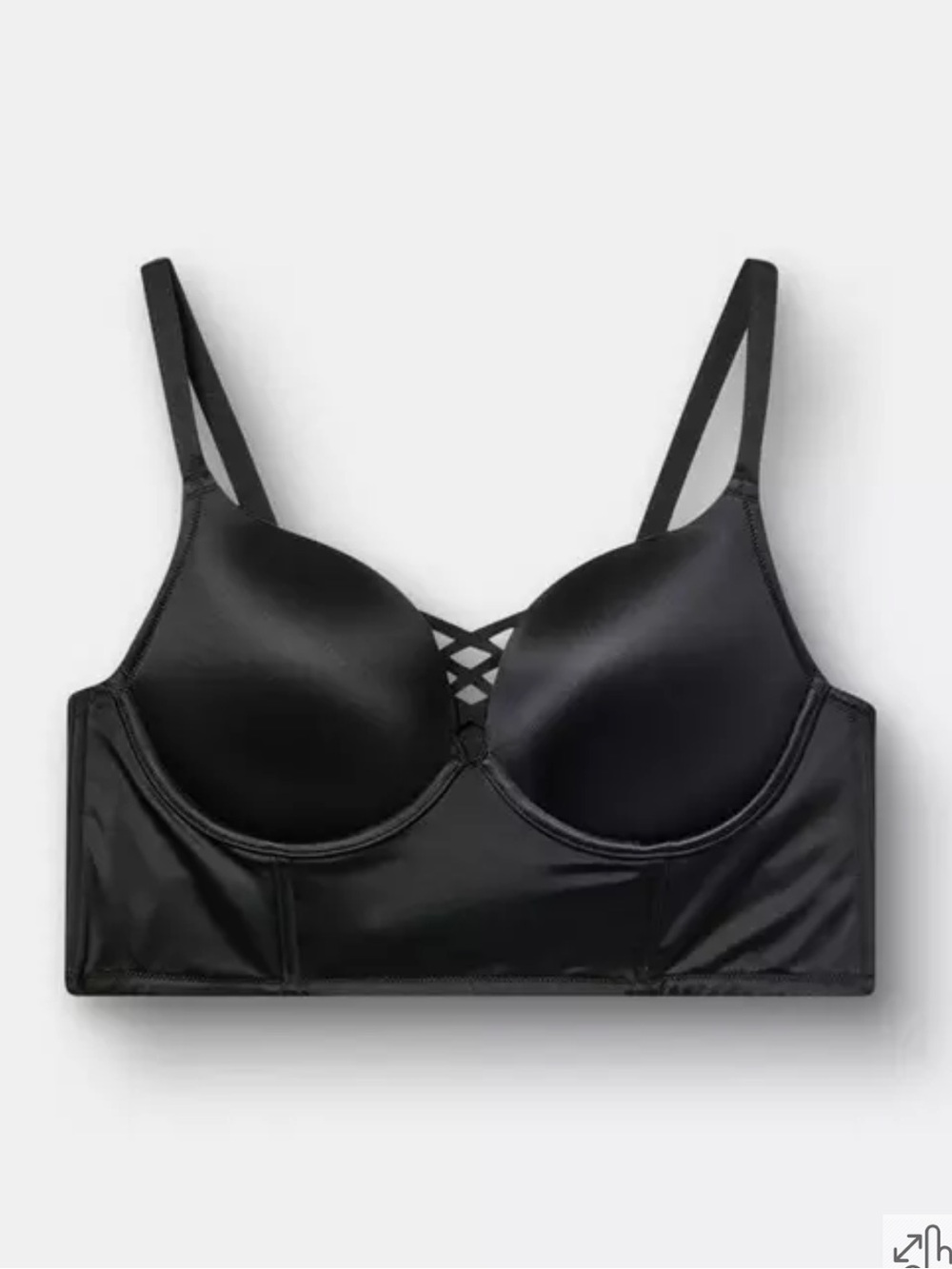 Torrid XO Plunge Push-Up Shine Longline Bra size 44C NEW